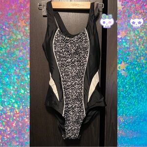 💀 Black and White Swimsuit